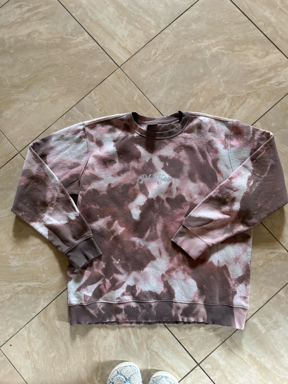 Custom made Philadelphia phillies acid wash crewneck sweatshirt sz L